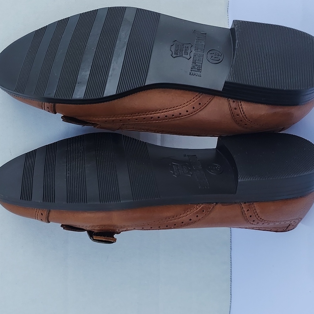 The Leather Collection Brown Leather Women Flat Shoes Size 6.5 - Picture 12 of 15